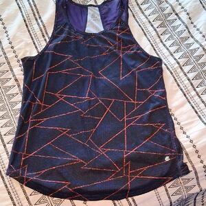 Champion Purple and Red Geometric Running Set - Tank Top And Shorts